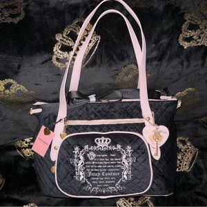 NWT Juicy Couture Exclusive Velour Liquorice Juicy Tale Weekender